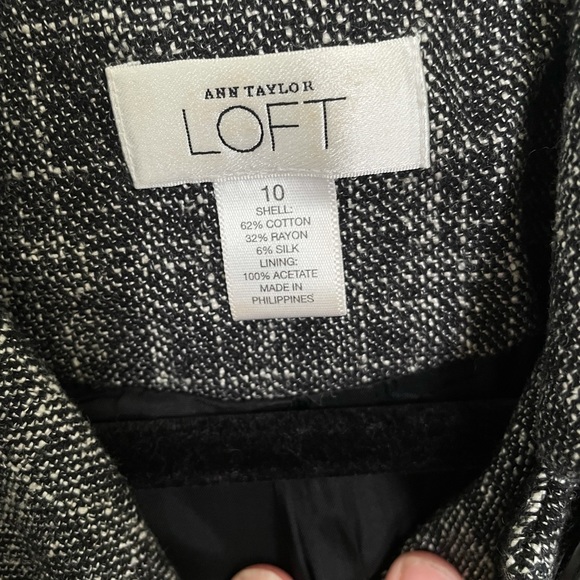 Black and Gray 10 LOFT Tweed Blazer - Picture 3 of 5